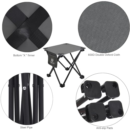Opliy Camping Stool 2 Pack,13.5 Inch Portable Folding Stool for Outdoor Gardening and Beach Hiking Fishing,Foot Stool with Carry Bag (Gray) - color: Grey