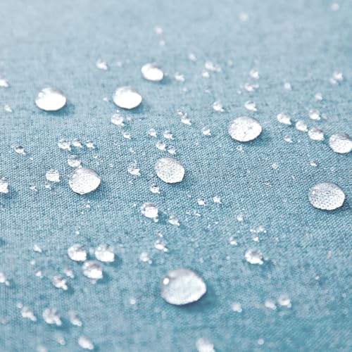 MIULEE Pack of 2 Decorative Outdoor Solid Waterproof Throw Pillow Covers Faux Linen Garden Farmhouse Coastal Cushion Cases for Summer Patio Tent Balcony Couch Sofa 16x16 Inch Blue Gray - color: Blue Gray, size: 16" x 16" (Pack of 2)