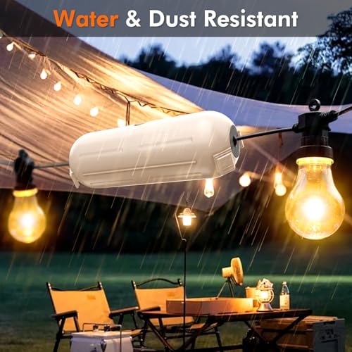 RESTMO 2 Pack Compact Outdoor Extension Cord Cover, IP44 Waterproof Box and Safety Housing Case, Ideal to Protect Outdoor Plugs, Electrical Connections, Holiday Decoration Lights, Size Small, Almond - color: Almond, size: 2 Pack