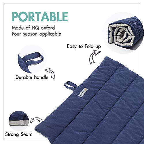 CHEERHUNTING Outdoor Dog Bed, Waterproof, Washable, Large Size, Durable, Water Resistant, Portable and Camping Travel Pet Mat - color: Dark Blue, size: Large