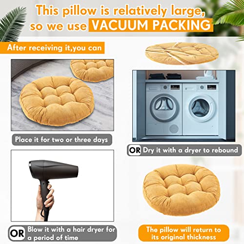 Jerify Floor Pillow Cushions Large Round Square Large Meditation Floor Pillow for Classroom Adult Meditation Picnic Party Seating Learning Daycare School(Round,Yellow,4 Pcs) - color: Yellow, size: Round