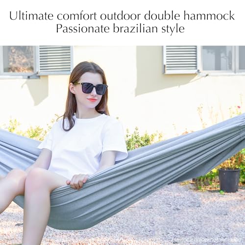 PNAEUT Double Hammocks for Outside, Replacement Outdoor Tree Hammock for Indoor Patio Porch Garden (Light Gray, Medium) - color: Light Gray, size: Medium