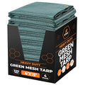 Xpose Safety Heavy Duty Green Mesh Tarp 4' x 15' (4-Pack) – 70% Sunblock Shade Cloth with Grommets for Garden, Fence, Privacy Screen, Canopies, Dump Trucks, Pool Cover – Tear & Weather Resistant - color: Green, size: 4' x 15' (4-Pack)