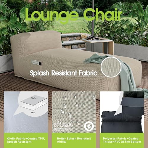 Outdoor Bean Bed Chair Sun Lounger, Outdoor Couch Sofa for Patio & Pool, Foam Filling Day Bed Furniture, Comfy Lazy Sofa for Outside, Water-Resistant Seating (Light Orange, 70'' L) - color: Light Orange, size: 70'' L Standard Back