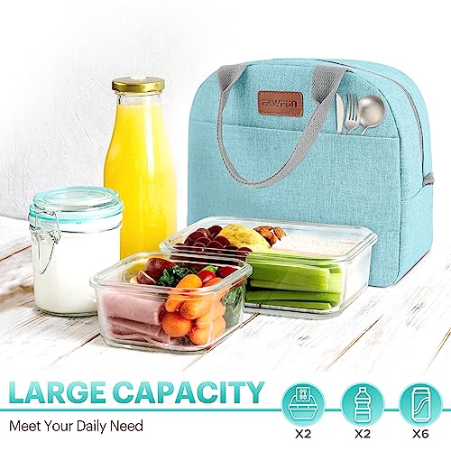 Lunch Bag for Women & Men Adult Insulated Lunch Box, Small Leakproof Cooler Food Lunch Containers Reusable High Capacity Lunch Tote Bags for Work, Travel, Outdoor (Aqua Green) - color: Aqua Green