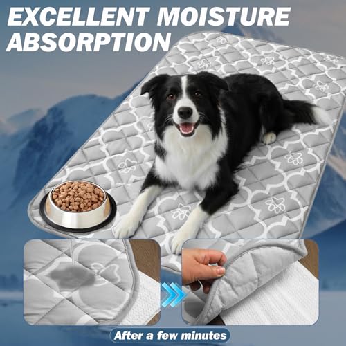 EXPAWLORER Dog Cooling Mat-28.3''*47.2'' Upgraded Extra Large Cooling Pad for Dog Dogs Cats Pets in Summer Keep Cool,Washable,Non-Slip Blanket for Grate Sofa Bed Outdoor(Gray) - color: Grey