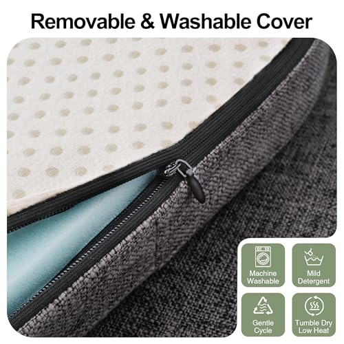 Tromlycs 14 Inch Round Bar Stool Cushion Non-Slip Foam Seat Pad Removable Cover for Circle Chairs (14x14 Inches, Gray) - color: Gray, size: 14 inch