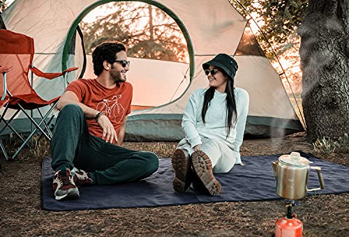 Waterproof Outdoor Blanket Large Fleece Camping & Stadium Blankets for Cold Weather. Perfect for Outdoors, Car, Dogs, Boat, Picnic. Windproof, Extra Warm, Machine Washable. - color: Black