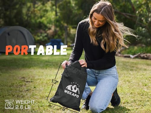 WEKAPO Inflatable Couch Air Lounger Chair - Camping & Beach Accessories, Portable Blow up Sofa for Hiking, Lawn, Indoor/Outdoor Movies & Music Festivals. Lightweight and Easy to Set Up Air Hammock - color: Black
