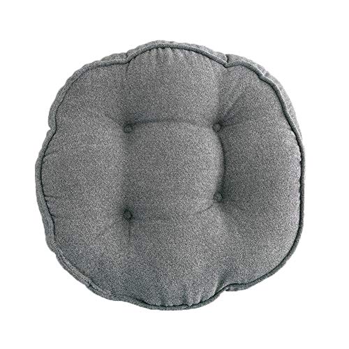 vctops Soft Chair Pads 18 inch Diameter Super Comfy Thicken Solid Color Round Seat Cushion for Kitchen Dining Room Office Chairs (Grey,18" x 18") - color: Grey