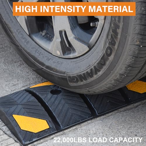 OrangeStar 6Ft Portable Rubber Speed Bump, Heavy Duty Speed Hump w/Reflective Yellow Strips for Asphalt Concrete Driveway Gravel(No Screws) - size: Portable Ramp-1 Pack