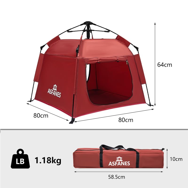 ASFANES Outdoor Pet Automatic Camping Tent, Pop up Cave Bed for Indoor Cats and Small Dogs, Portable Cat House Dog House, Red. - style: Red