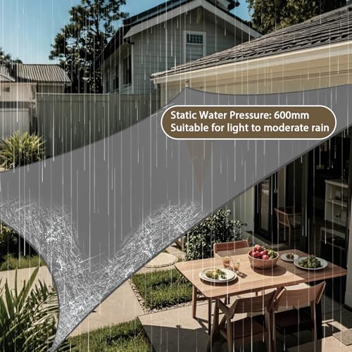 Amagenix Waterproof Sun Shade Sail 10'x13' Dark Grey Shade Canopy Curved Edge 95% UV Blocking Awning Shelter for Outdoor Patio Backyard Garden Activities,Customized - color: Dark Grey, size: 1 0' X 1 3', style: Waterproof Rectangular