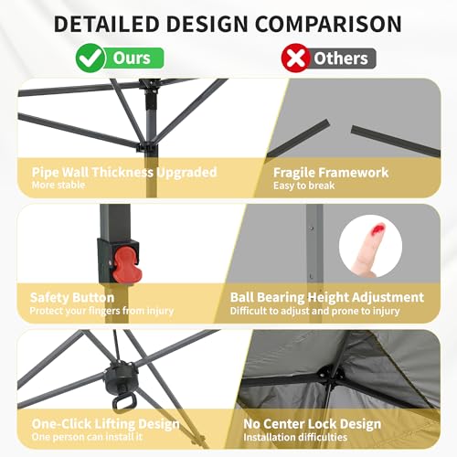 GDY 12x12FT Pop Up Canopy Tent with One Push Setup, Easy Setup Gazebo with 4 PVC Transparent Sidewalls,Includes Wheeled Bag. for Events, Parties, Camping, White. - color: White, size: 12x12 With 4 Pvc Sidewalls(one Push Setup）