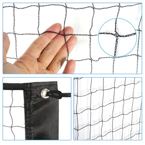 Luwint Replacement Volleyball Practice Net 15ft, Black Pool Volleyball Net for Spiking & Blocking Drills, 2v2 4v4 Family Backyard Indoor Outdoor Net - color: 2 Pcs Black