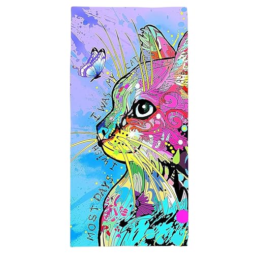 Bonsai Tree Cat Gifts for Cat Lovers Beach Towel for Women Girls, Cute Microfiber Bath Towel Gifts, Funny Sand Free Quick Dry Travel Towels for Women Kids Yoga Sports 30" X 60" - color: Cat, size: 30"x60"