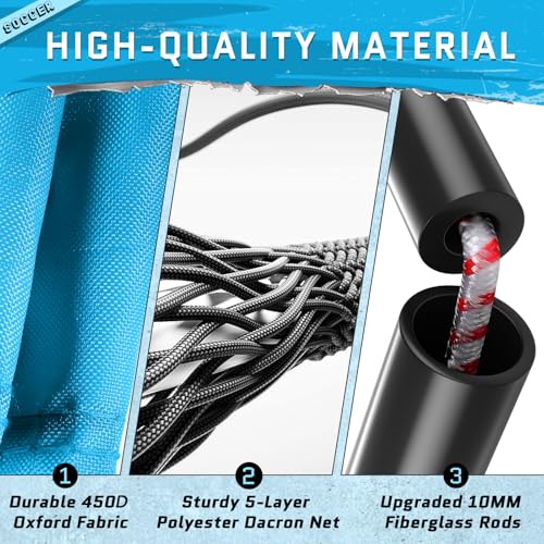 KTRIO 6x4 ft Soccer Goal for Backyard, Portable Soccer Net, Large Foldable Soccer Goals with Carry Bag for Kids Youth Teens Sports - style: Sky Blue