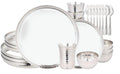 Stainless Steel Dinnerware Hammered 28-Piece Dinner set Dishwasher safe ~ Indian Style (Service for 4) - size: Service for 4