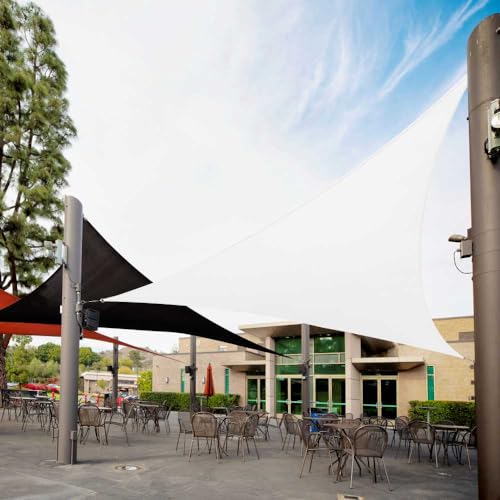 Royal Shade 12' x 12' x 12' White Triangle Sun Shade Sail RS-SLT, 95% UV Blockage, 200GSM Commercial Standard Heavy Duty, Water & Air Permeable Canopy Mesh for Patio (We Make Custom Sizes)