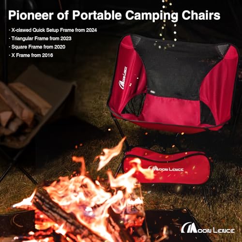 MOON LENCE 2 Pack Portable Camping Chairs Backpacking Chair - The 4th Generation Ultralight Folding Chair - Compact, Lightweight Foldable Chairs for Hiking Mountaineering, Beach - color: Khaki-2pack
