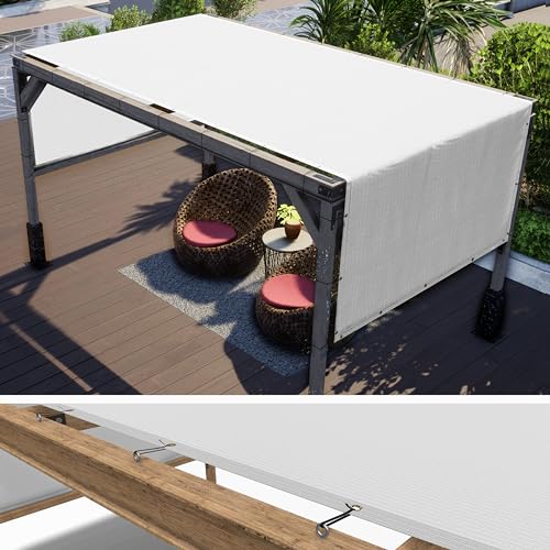ColourTree 7' x 23' White Pergola Sun Shade Canopy Replacement Cover UPF50, Commercial Grade 260 GSM Cloth for Outdoor Patio, Garden, Deck, Backyard (We Make Custom Size)