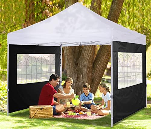 COOSHADE Instant Canopy SunWall 10x10 Canopy SideWall for Pop up Canopy Tent, 1 Pack Sidewall with Church Window Only, Black - color: Black, size: 10x10-Church Window
