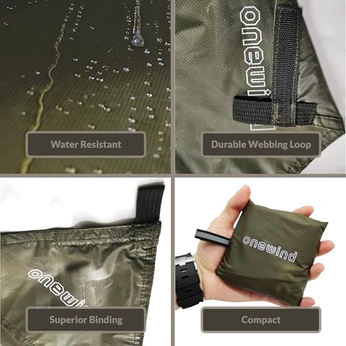 Onewind Tent Footprint, 4000mm Waterproof Rate PU Coating, 98" *55" Ultralight Camping Tarp Tent Floor Ground Sheet with Carry Bag for Backpacking, Hiking, Camping, Picnic, Ground - color: Od Green-large, size: 98" x 55"
