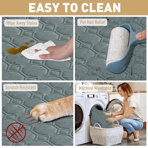 ZNSAYOTX Ultimate Cozy Blankets (40"x50") 100% Waterproof Chaise Mat Blanket for Dog Pets, Bed Couch Sofa Protector with Non-Slip Back Washable Durable, Pee Scratch Proof Easy to Clean (Dark Grey) - color: Dark Grey, size: 40x50 Inch