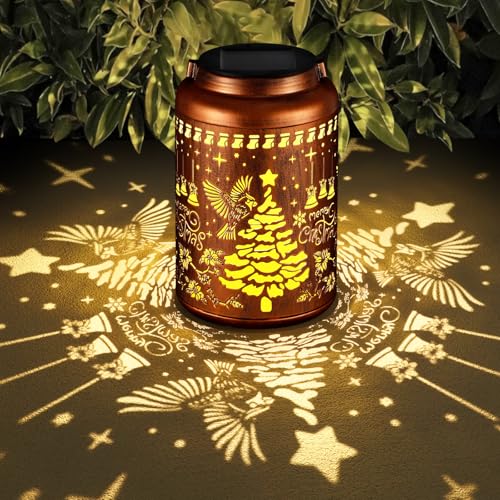 Solar Lanterns Outdoor Waterproof Garden Decor Birthday Gifts for Women Mom Grandma Hanging Lights Metal Decoration Outside for Yard, Patio,Backyard( Red Bird) - style: A-Red Bird