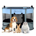 Foldable Dog Cat Playpen, Portable Dog Crate for Puppies, Cat, Puppy Play Pen for Indoors, Kennel Tent Crate for Indoor Outdoor Travel Camping Use with Carrying Case (Blue, XS)