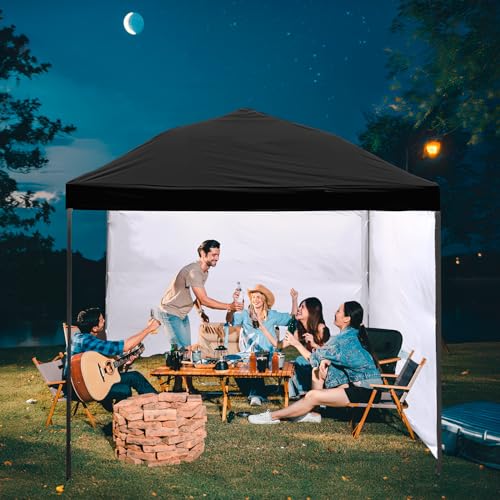 10x10 Canopy Replacement top,10x10ft Pop Up Canopy Top Cover,Silver Coated Durable Replacement Canopy top for Straight Leg Canopy Frame,Black(1 PCS Top Cover Only) - color: Black