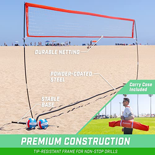 GoSports Freestanding Volleyball Training Net - 12 ft or 20 ft - Indoor our Outdoor Use, Instant Setup, and Height Adjustable - style: 20 ft