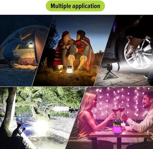 6 Pack LED Camping Lantern, 1500 Lumens Camping Lantern Rechargeable with Solar Panel Charging, Waterproof, 8 Light Modes, 7500mAh, Camping Flashlight for Hurricane Emergency, Outdoor - size: Orange&Black 6Packs