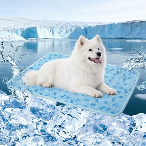 Dog Cooling Mat, Pet Cooling Mat for Dogs and Cats, Portable Summer Dog Cool Pad,Cool Bed for Pets, Premium Pet Cool Blanket for Summer - size: Large