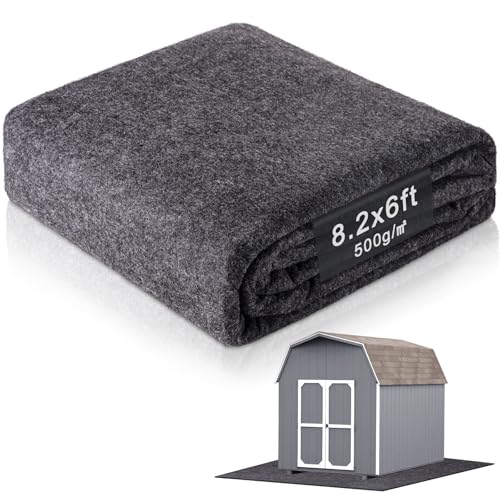 8.2 X 6 FT Outdoor Storage Shed Mat Waterproof, Thickened Washable Outside Carport Mat with Non Slip Backin, Soft Furniture Patio Floor Covering, Dustproof Oil Mat Storage Shed Not Included - size: 8.2 X 6 FT