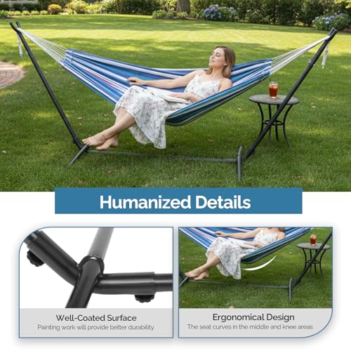 Camping Hammock with Stand, Portable Hammock with Stand, Outdoor Hammock Heavy Duty Hammock Bed 250lbs Capacity Travel Bed with Carrying Case for Backpacking, Travel, Beach, Backyard, Patio, Hiking - color: E