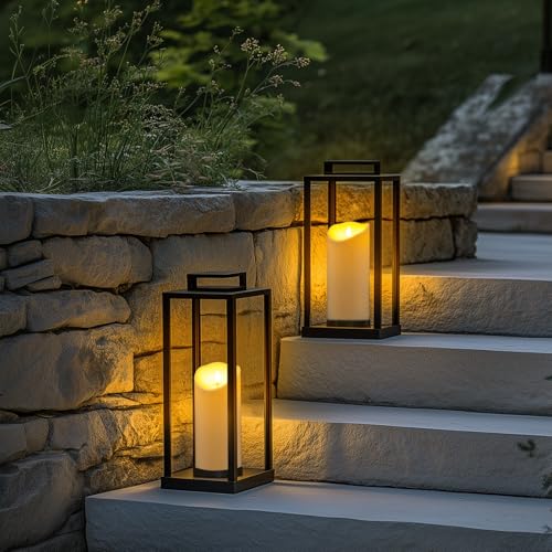 Homemory 4"x9" Outdoor Waterproof Flameless Candles with Timers and Remote Control, Battery Operated Candles, LED Plastic Candles, Ivory White, Set of 4 - color: Ivory White, size: D4"xH9"