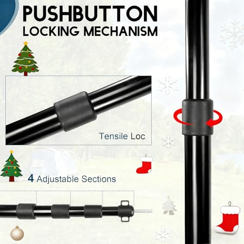GEEWAY 2 Pcs 10FT Tarp Poles for Camping, Heavy Duty Telescoping Tent Pole, Aluminum Adjustable Tent Poles for Outdoor Activity, Wilderness Adventure and RV Travel (Black) - color: 10ft-black