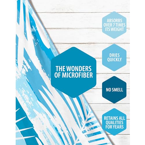 VENTURE 4TH Microfiber Beach Towel: Quick-Dry, Compact, Sand-Free, Absorbent, Sandproof and Lightweight - Perfect for Camping, Beach, and Roadtrips (Ocean Vibe Design | 35x78 inches) - color: Ocean Vibe, size: Extra Large (78" x 35")
