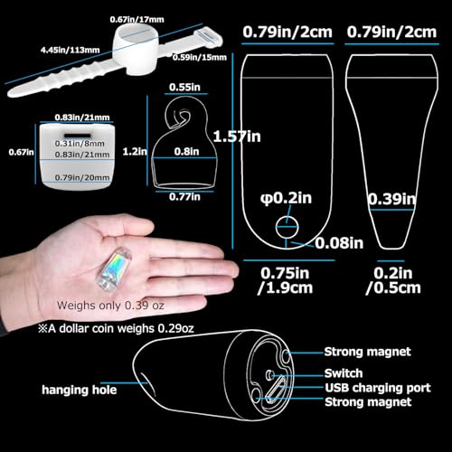 USB Mini LED Lantern, 2 Pack Waterproof EDC Keychain LED Flashlight for Camping, Type-C Rechargeable Battery Small Stick Lamp Puck Dog Collar Torch Light (Warm White+Red) - color: Warm White+Red