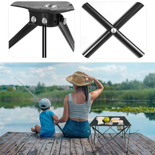 Folding Camping Table, Portable Pinic Table with 2 Cup Holders & Carry Bags, Rollup Camping Table Lightweight Beach Table for BBQ, Camping, Picnic and Indoor Use
