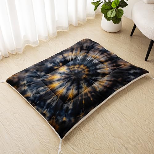 Nttopship Dog Cat Bed Mat Ultra Soft Fluffy Pet Bed Washable Fashion Dog Crate Beds Comfy Comfy Pet Sleeping Pad Suitable for Pet Raised Bed(30"x26",Tie-Dye) - color: Tie-Dye, size: Medium