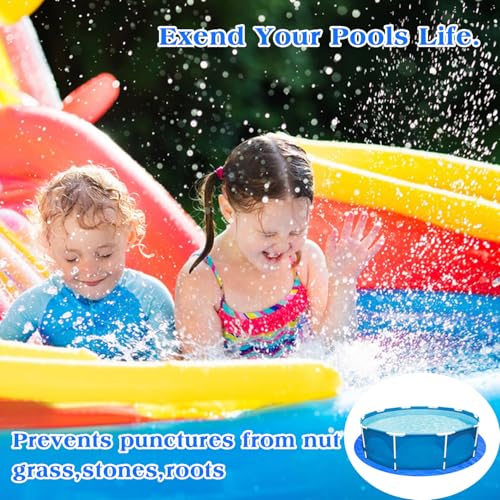 15FT Round Pool Ground Cloths,185g/㎡ Density Heavy Duty Pool Liner Pad,Waterproof PE Swimming Pool Liner Pad,Anti-Aging Puncture Resistant Pool Ground Mat for Protect Above Ground Pool Blanket