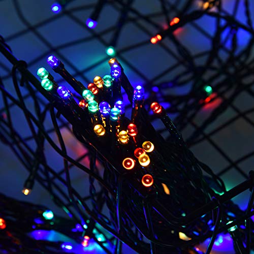 2 Pack 200 LED Solar String Lights, 85.2ft 8 Modes Solar String Lights for Outside, Waterproof and Solar Powered Outdoor String Lights for Holiday Christmas Yard Garden Tree Wedding Party (Multicolor) - color: Multicolor