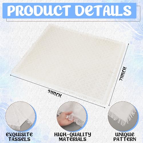 Beeveer 91 x 71 Extra Large Outdoor Boho Picnic Blanket with Table Runner Light Blue, 6 Throw Pillow Covers 6 Napkins Woven Cotton Yarn Oversize Beach Blanket Washable Picnic Camp Wedding - color: Light Blue