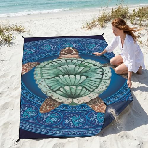 Large Beach Blanket Sandproof Waterproof 70.8" X 86.6"for Quick Drying Outdoor Picnic Mat for Beach - color: D08