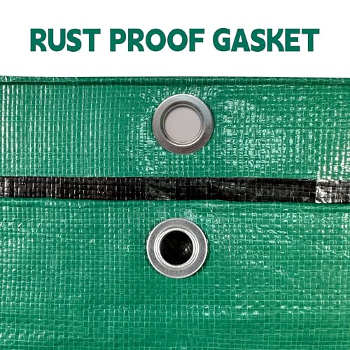 Tarp 10x12 ft Heavy Duty 100% Waterproof 10mil,UV Resistant,Durable Grommets and Reinforced Edges Green/Black Tarp for Camping, Swimming Pools,Car Coverage -by MVPNET - color: Green/Black, size: 10x12