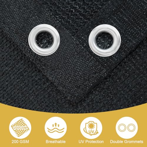 Shade&Beyond Customized 90% Sun Shade Cloth with Grommets, 3' X 6' Pergola Shade Cover Canopy, Sun Screens for Patio, Outdoor, Garden, Backyard, Black - color: Black, size: 0 3' X 0 6'
