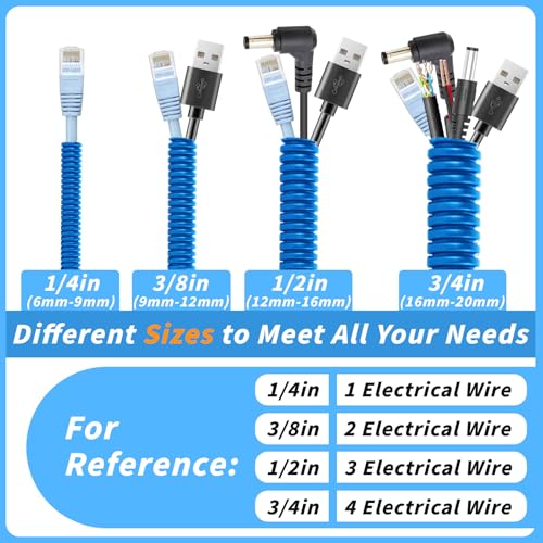 250FT Blue Split Wire Loom Tubing, 3/8 Inch Wire Protector Tubing, Automotive Wire Flexible Conduit Cord Covers with 50 Cable Ties for Automotive Marine Agriculture Electrical Cable Protection - color: Blue, size: 3/8in x 250ft