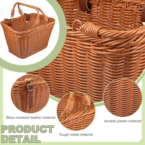 Small Picnic Basket with Foldable Handle – Perfect for Outdoor Picnics, Bike Rides, Garden Harvest & Home Decor (Brown) - color: Brown